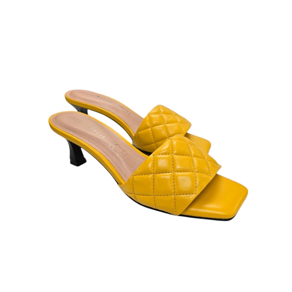 Yellow Quilted Women's Heels